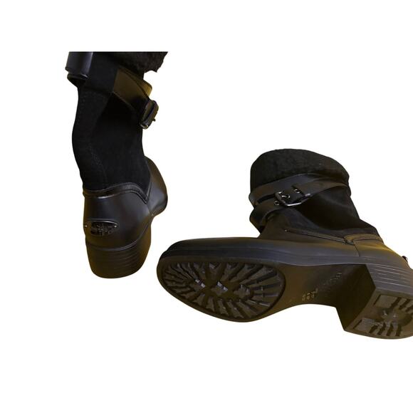 Coach Zena Shearling Lined Leather & Suede Moto Boots Black Women’s 8B - Picture 7 of 7